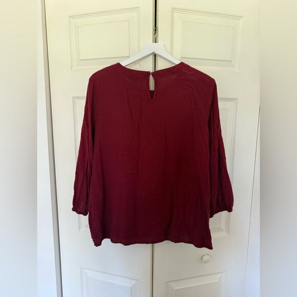 Women's Croft & Barrow Simple Blouse Maroon Red Dark Red Wine Merlot Size XL - Picture 11 of 11